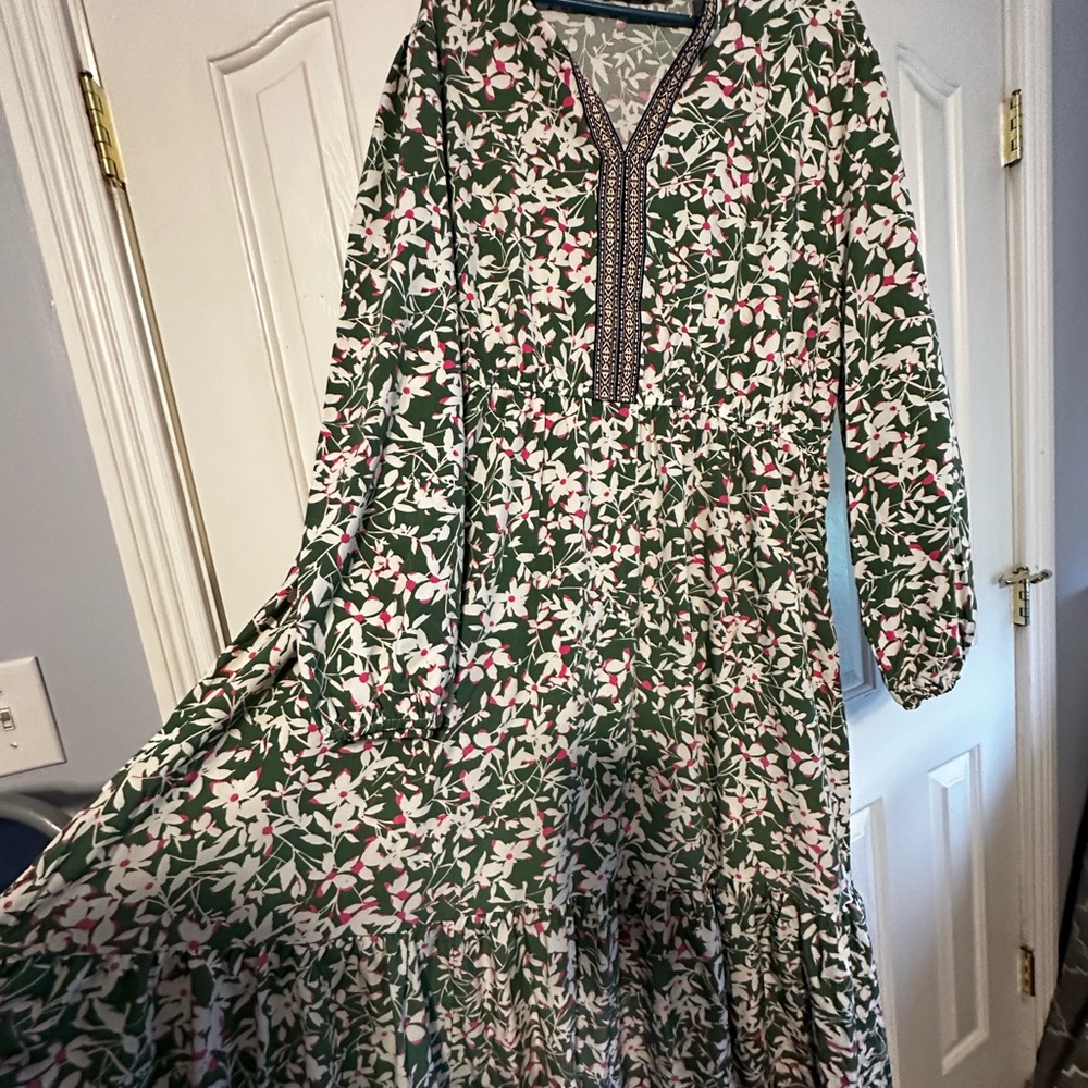 Floral Green Maxi Dress